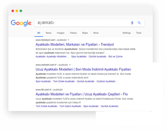 Arama Motoru Optimizasyonu seo örnek arama sonucu